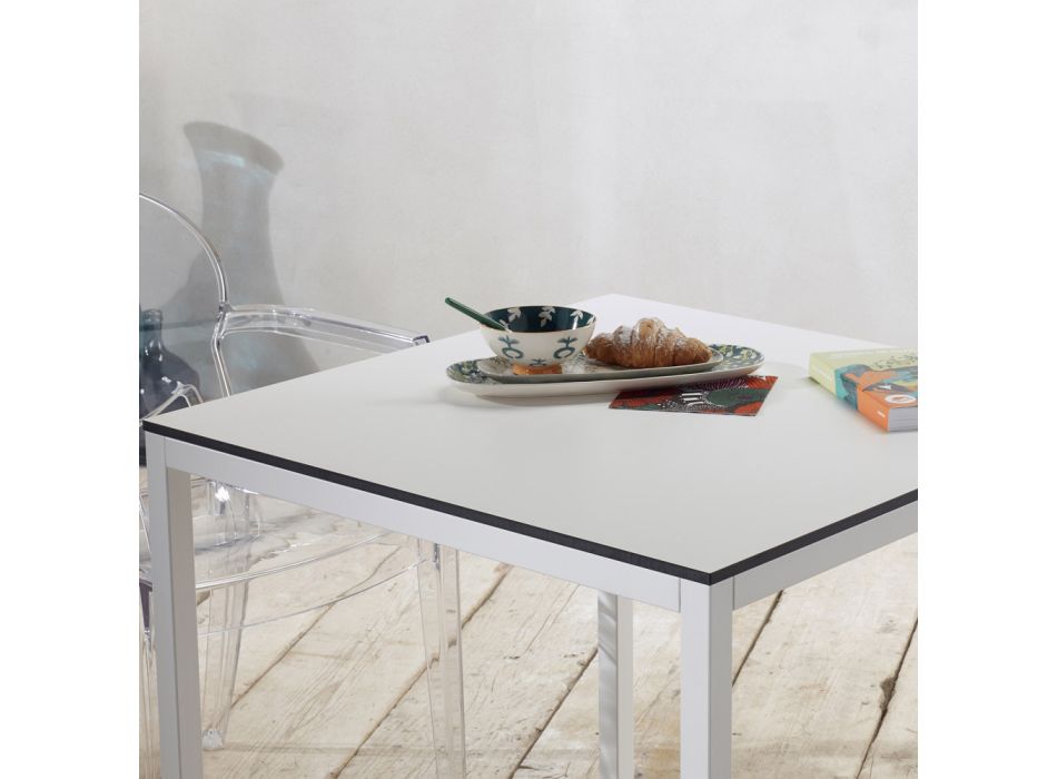 Stół do jadalni z kwadratowym blatem warstwowym Made in Italy - Rondo Viadurini