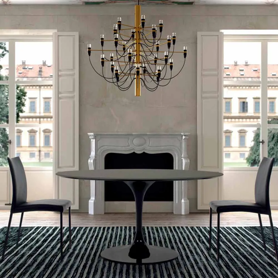 Stół do jadalni z okrągłym blatem z wysokiej jakości Fenix Made in Italy - dolary Viadurini