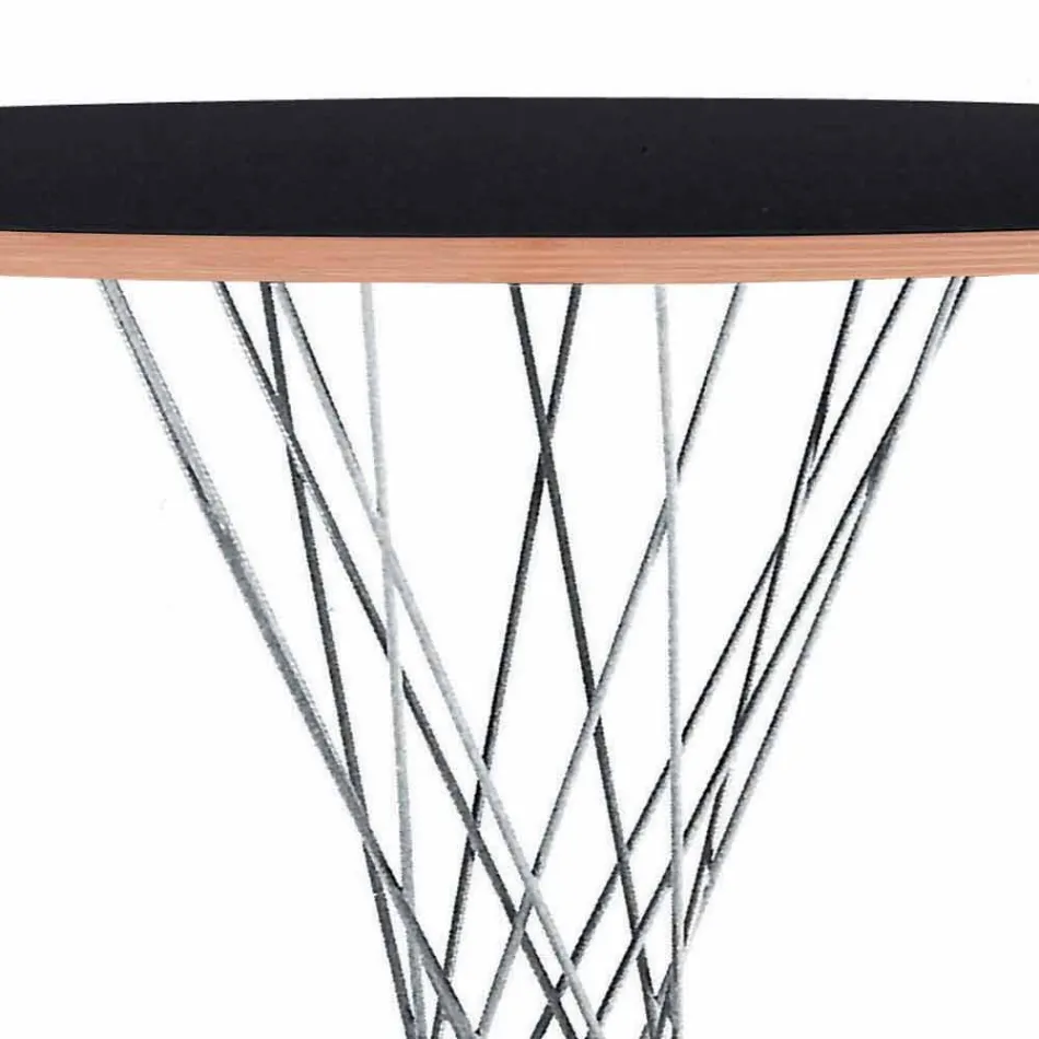 Stół do jadalni z okrągłym blatem z czarnego laminatu Made in Italy - Plaza Viadurini