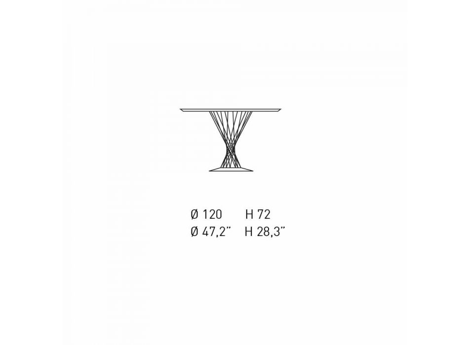 Stół do jadalni z okrągłym blatem z czarnego laminatu Made in Italy - Plaza Viadurini