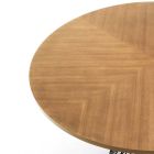 Stół do jadalni z okrągłym blatem z fornirowanego dębu Mdf - Emmanuel Viadurini