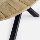 Stół do jadalni na świeżym powietrzu z owalnym blatem z drewna tekowego, Homemotion - Selenia Viadurini