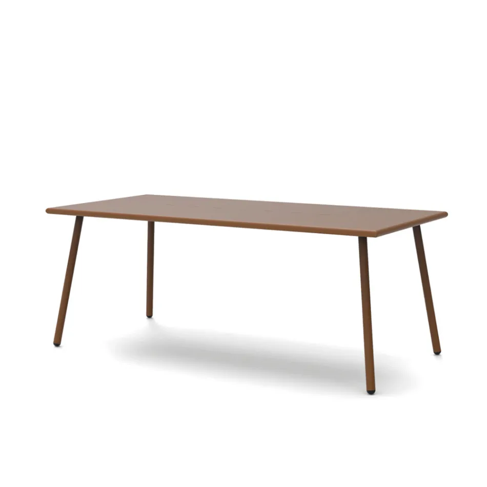 Prostokątny stół do jadalni na zewnątrz ze stali ocynkowanej Made in Italy - Elvia Viadurini