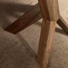 Stół do salonu ze szklanym blatem i drewnianymi nogami — botaniczny Viadurini