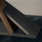 Designerski stół do jadalni w metalowym blacie w kolorze orzecha Canaletto - Drewno Zorato Viadurini