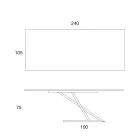 Designerski stół do jadalni w metalowym blacie w kolorze orzecha Canaletto - Drewno Zorato Viadurini