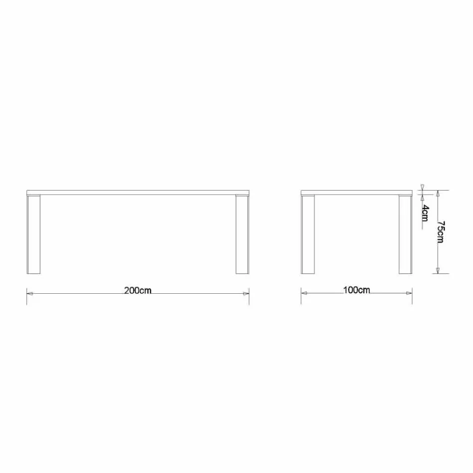 Stół do jadalni o naturalnym deseniu, L200xP100cm, Yvonne Viadurini
