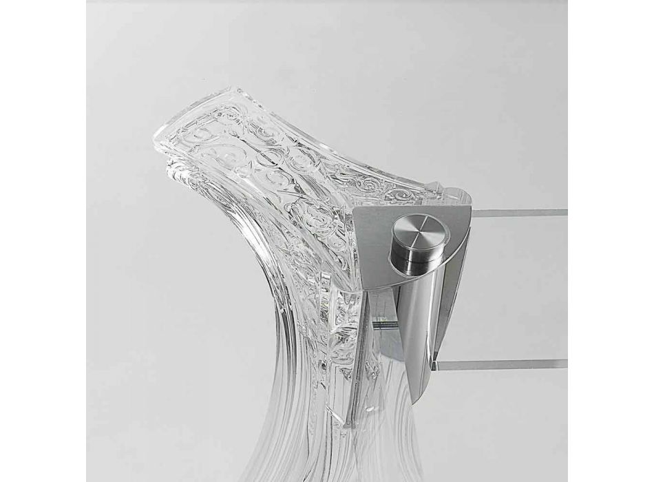 Stół o nowoczesnym designie z blatem ze szkła hartowanego Jinny Viadurini