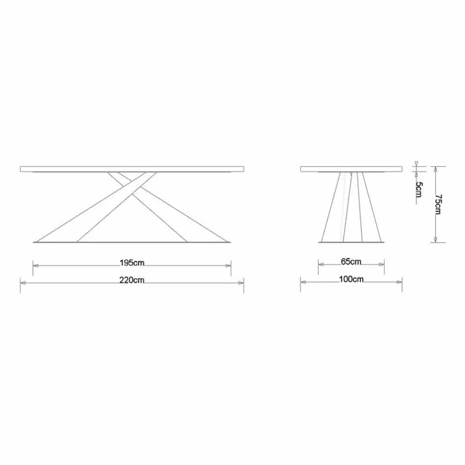 Nowoczesny stół jadalny z Elliotem wykonany we włoskim dębowym blacie Viadurini