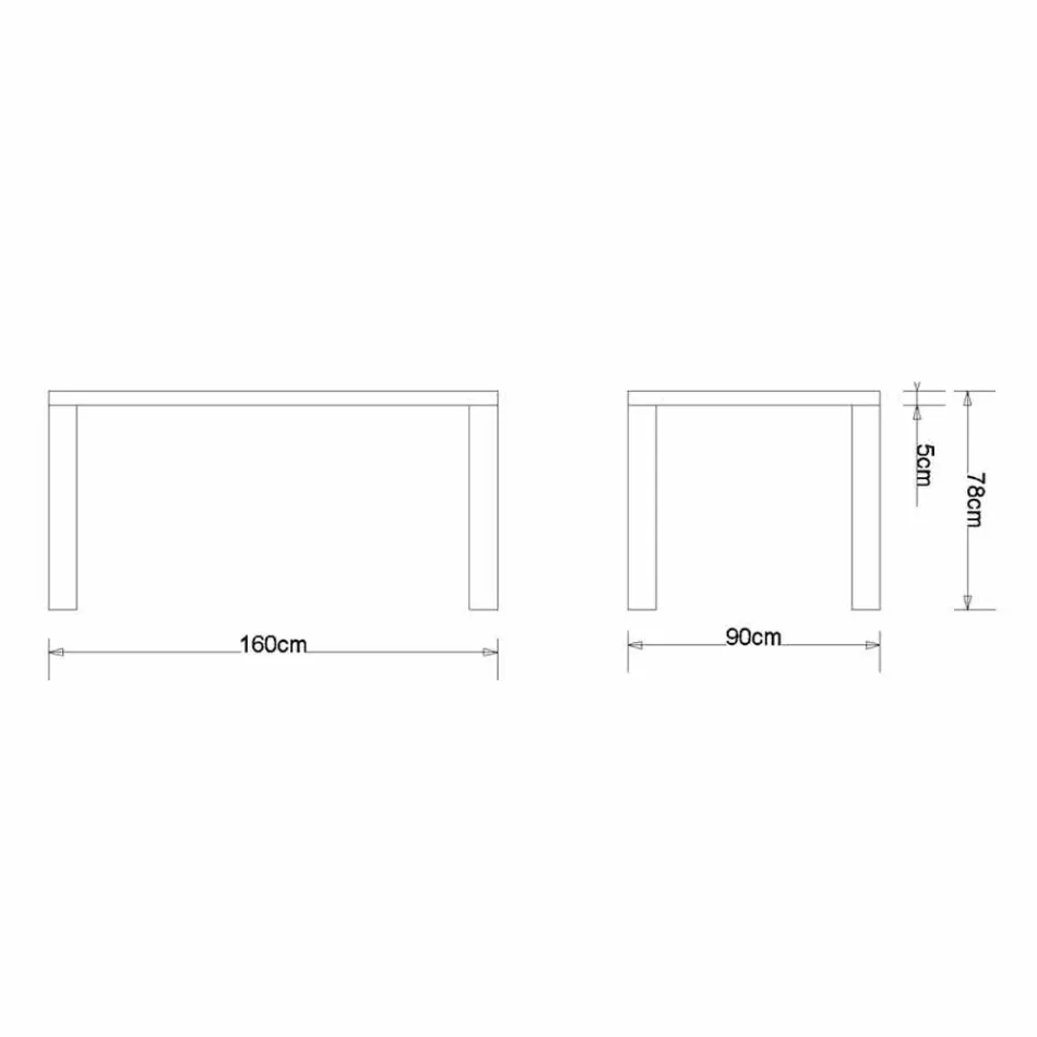 Nowoczesny design stół z litego dębu, L160xP90cm, Loran Viadurini