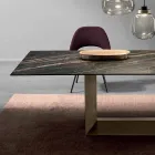Wysuwany stół z ceramiki i metalu Made in Italy - Dark Brown Viadurini