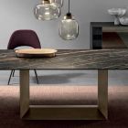 Wysuwany stół z ceramiki i metalu Made in Italy - Dark Brown Viadurini