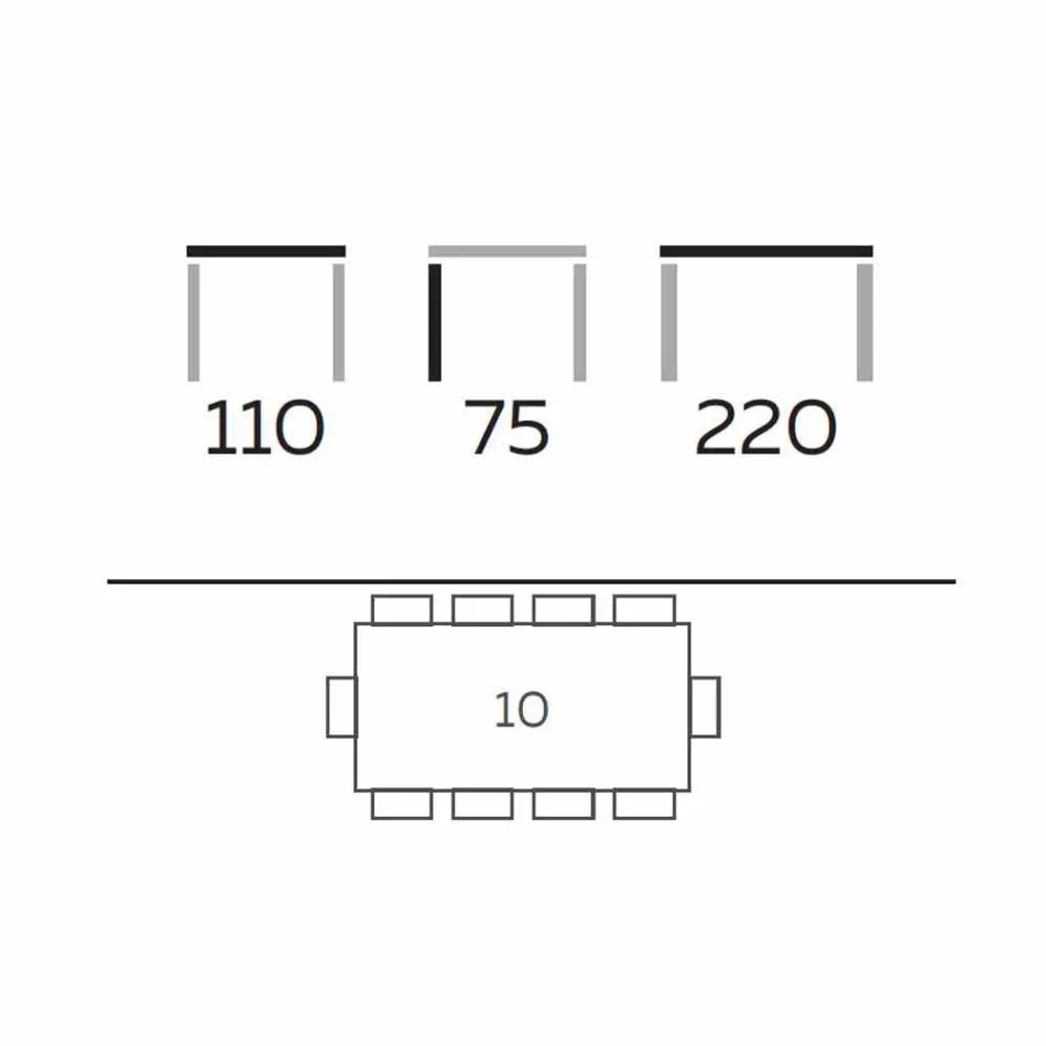 Zaprojektuj stół do jadalni z wędzonego szkła i olejowanego popiołu Made in Italy - Croma Viadurini