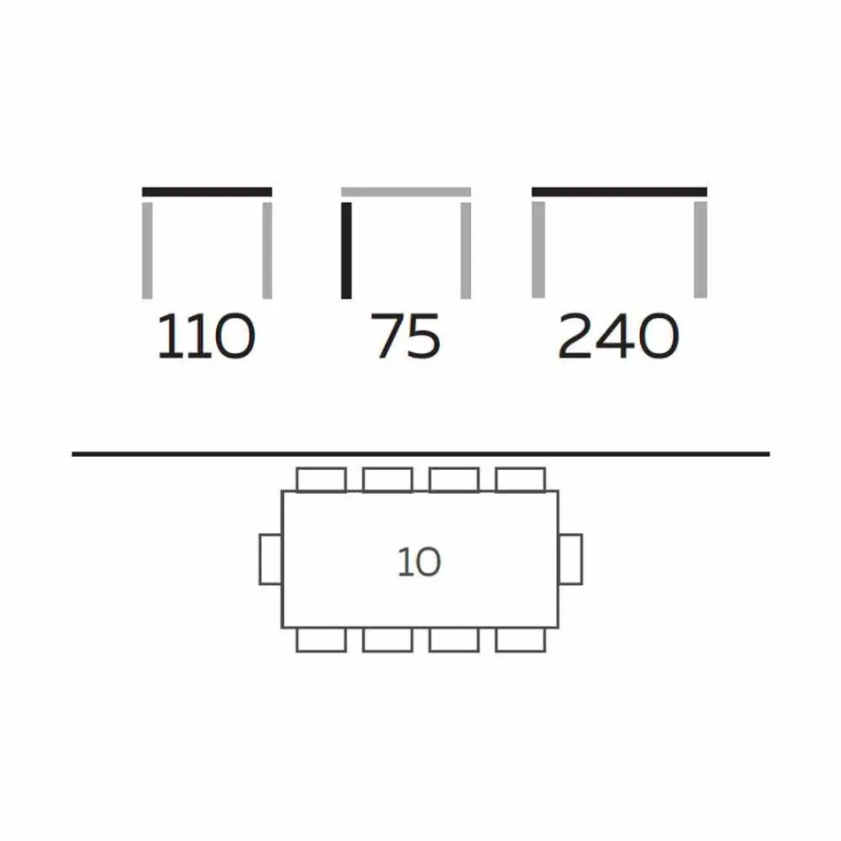 Stół do jadalni o nowoczesnym designie z gresu i jesionu Made in Italy - Charol Viadurini