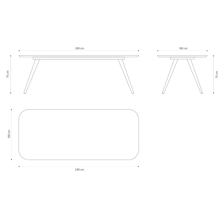 Wysokiej jakości stół do jadalni z blatem z drewna jesionowego Made in Italy - Ulma Viadurini