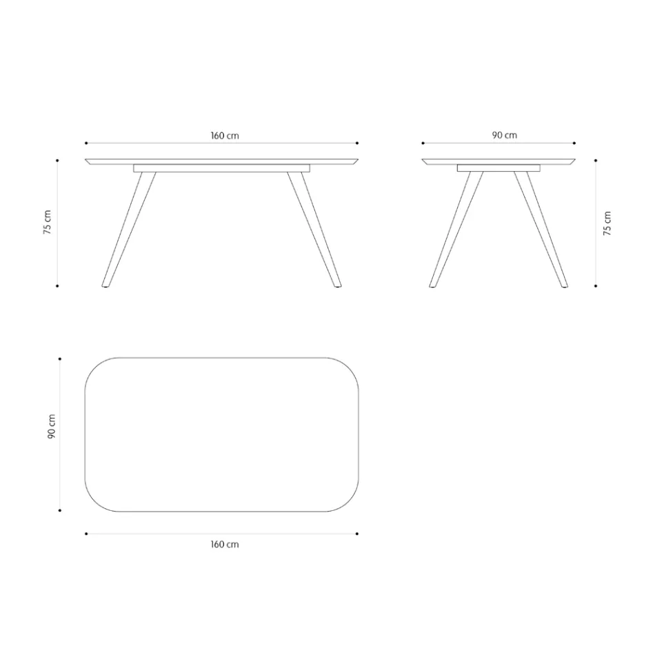 Wysokiej jakości stół do jadalni z blatem z drewna jesionowego Made in Italy - Ulma Viadurini