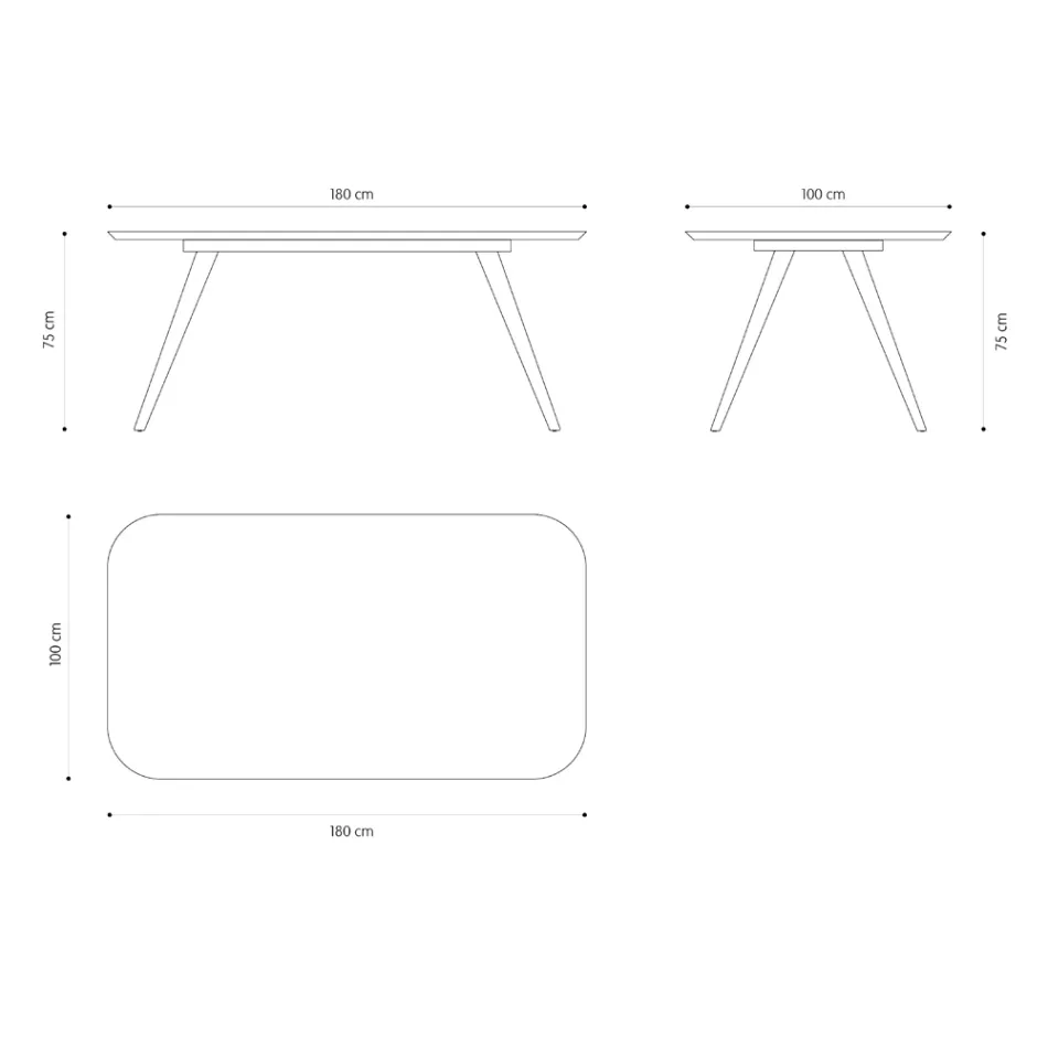 Wysokiej jakości stół do jadalni z blatem z drewna jesionowego Made in Italy - Ulma Viadurini