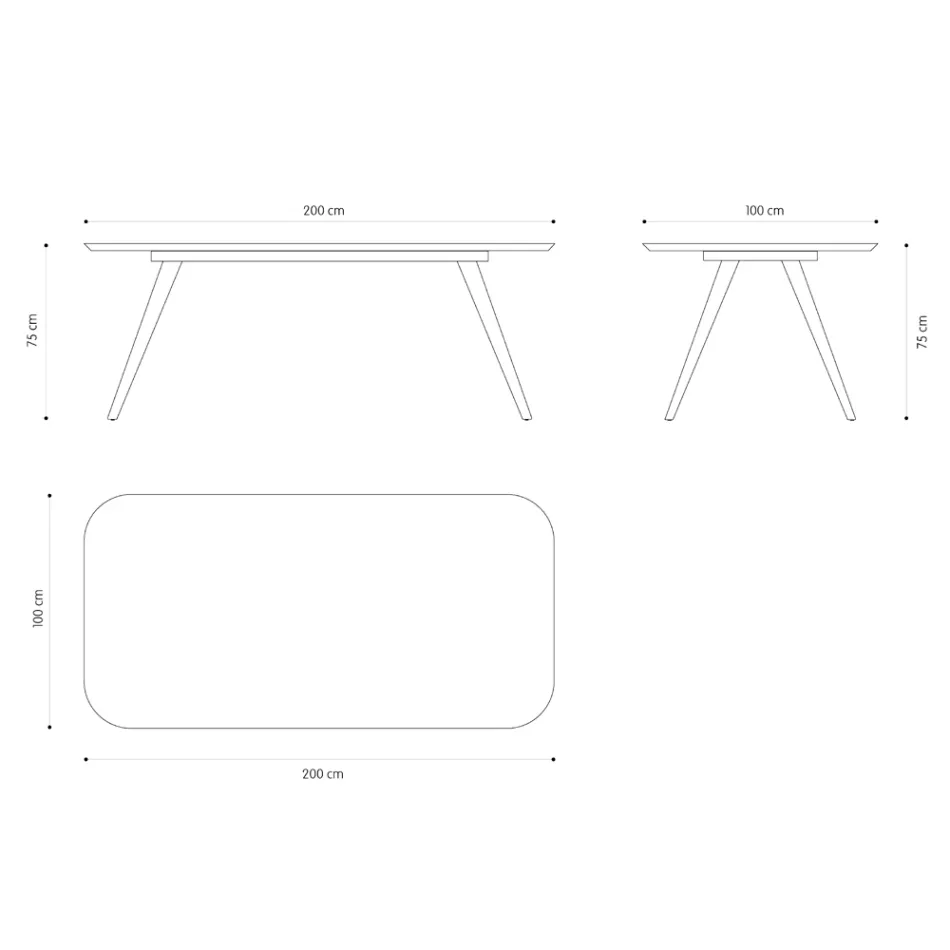 Wysokiej jakości stół do jadalni z blatem z drewna jesionowego Made in Italy - Ulma Viadurini