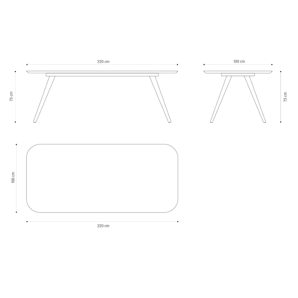 Wysokiej jakości stół do jadalni z blatem z drewna jesionowego Made in Italy - Ulma Viadurini
