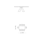 Fornirowany stół do jadalni ze stalową podstawą Made in Italy - Dalmatyńczyk Viadurini