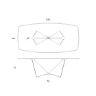 Stół do jadalni z podstawą ceramiczną i metalową o grubości 3 mm Made in Italy - Peonia Viadurini