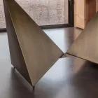 Stół do jadalni z podstawą ceramiczną i metalową o grubości 3 mm Made in Italy - Peonia Viadurini