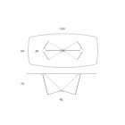 Stół do jadalni z podstawą ceramiczną i metalową o grubości 3 mm Made in Italy - Peonia Viadurini