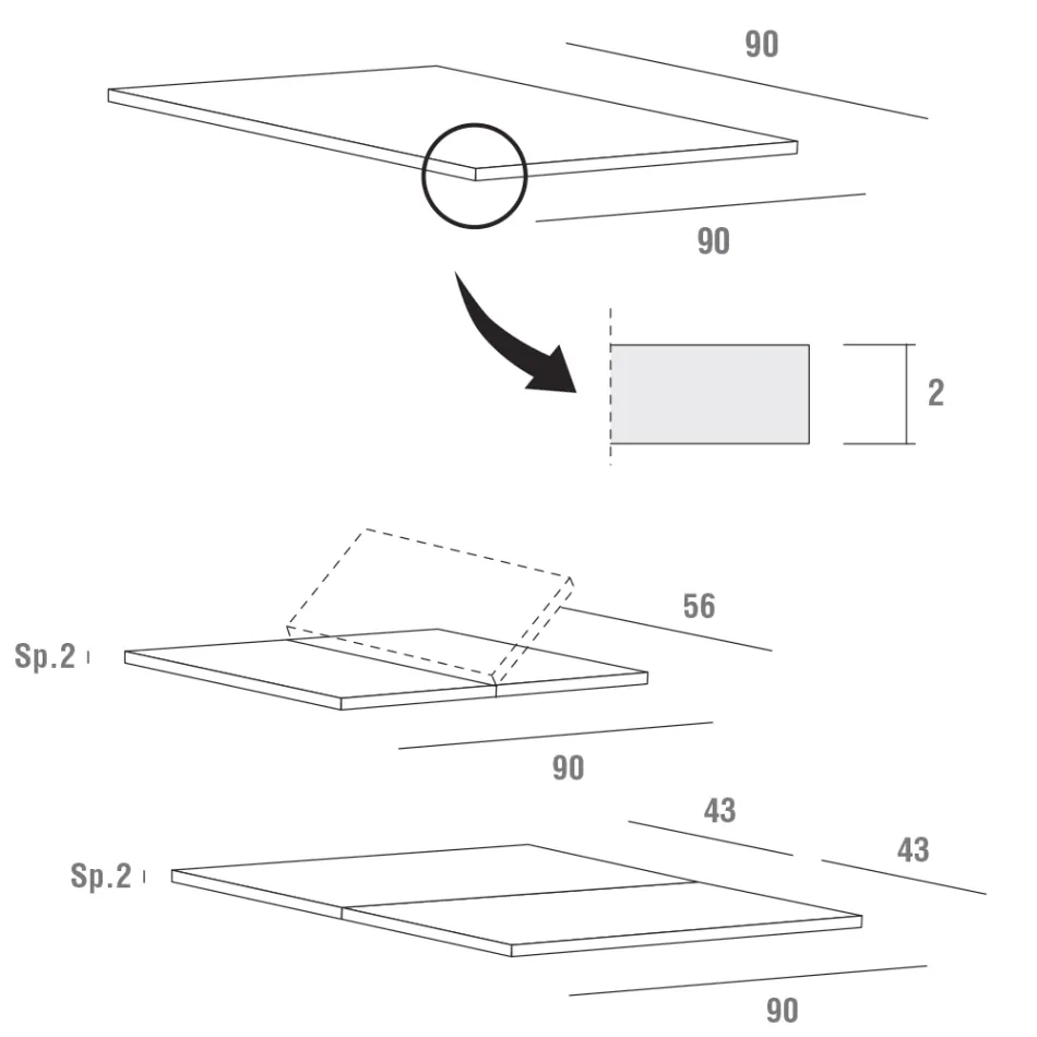 Stół do jadalni Fenix z możliwością rozłożenia do 232 osób. Wyprodukowano we Włoszech - Bawaria Viadurini