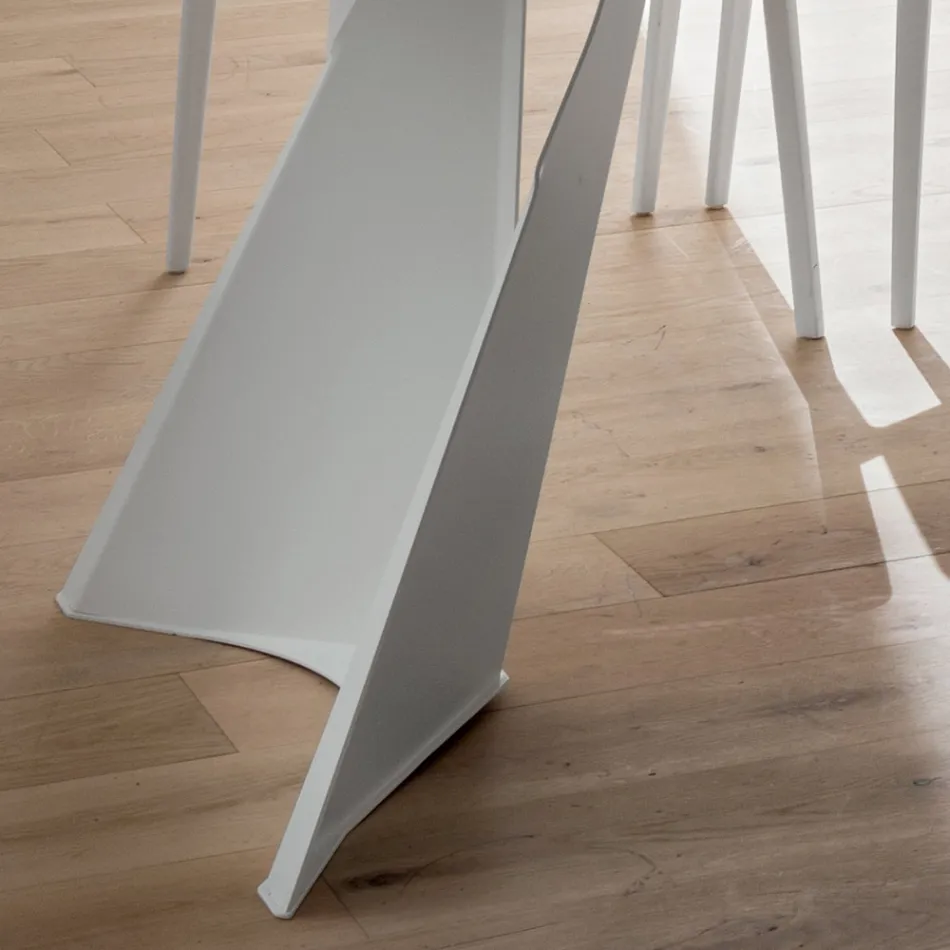 Stół do jadalni z Fenix i malowanego metalu Made in Italy - Dotto Viadurini