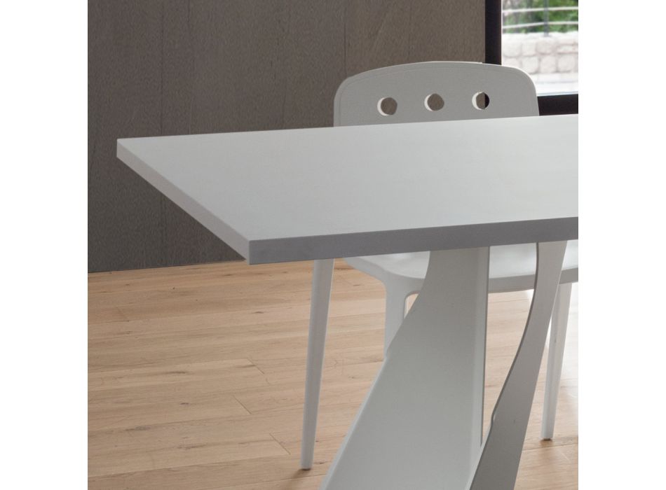 Stół do jadalni z Fenix i malowanego metalu Made in Italy - Dotto Viadurini