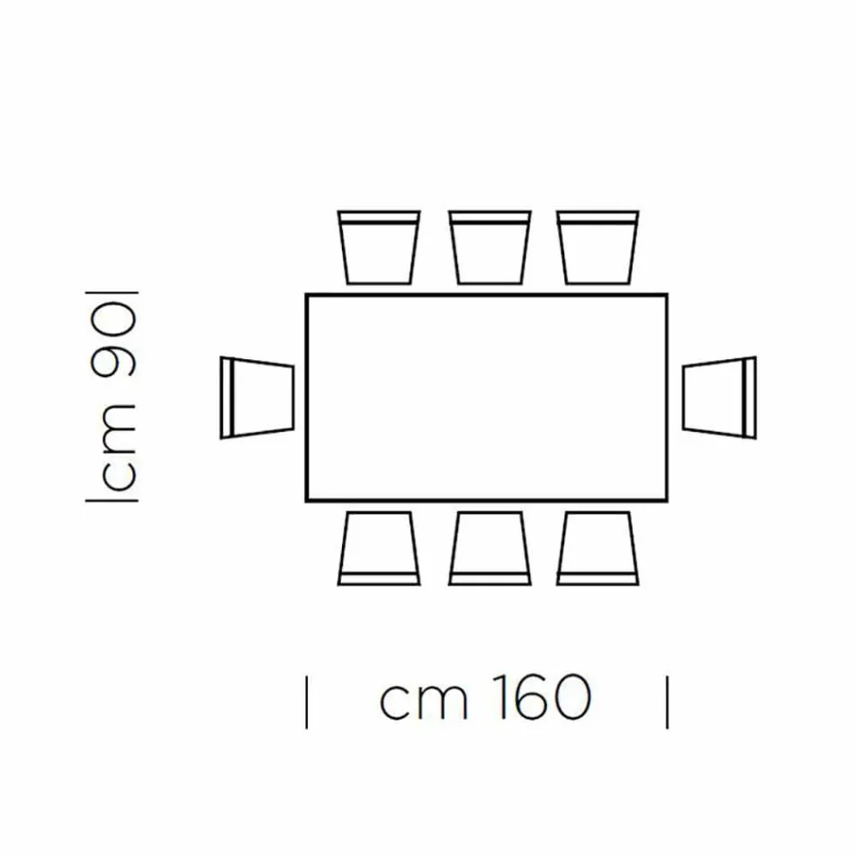 Stół do jadalni z szarego Fenixa i lakierowanej stali Made in Italy - Settimmio Viadurini