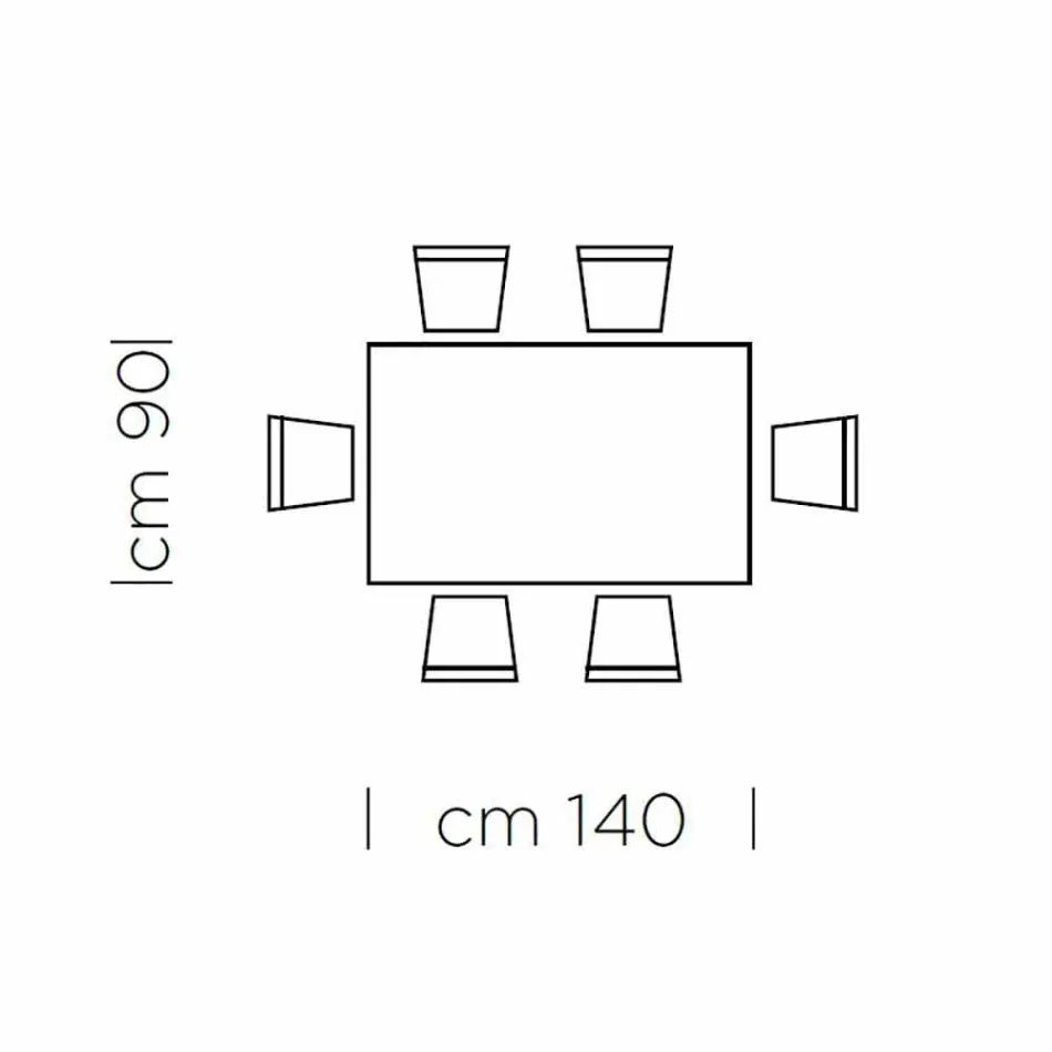 Stół do jadalni z szarego Fenixa i lakierowanej stali Made in Italy - Settimmio Viadurini