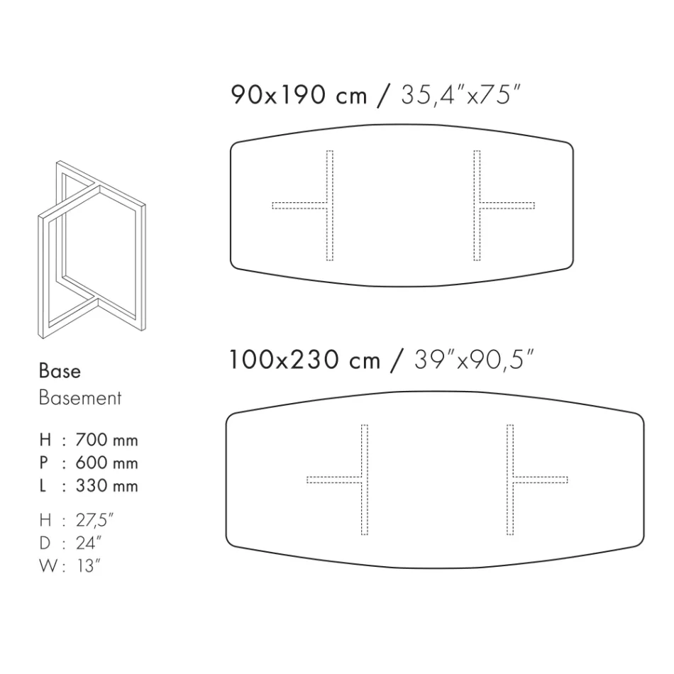 Stół do jadalni z kamionki porcelanowej i metalu Made in Italy - Emilio Viadurini