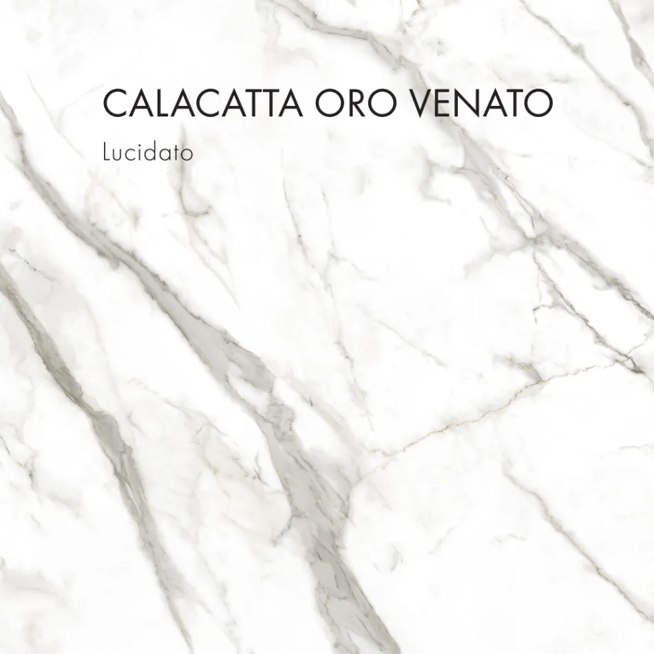 Stół do jadalni z kamionki porcelanowej i metalu Made in Italy - Emilio Viadurini