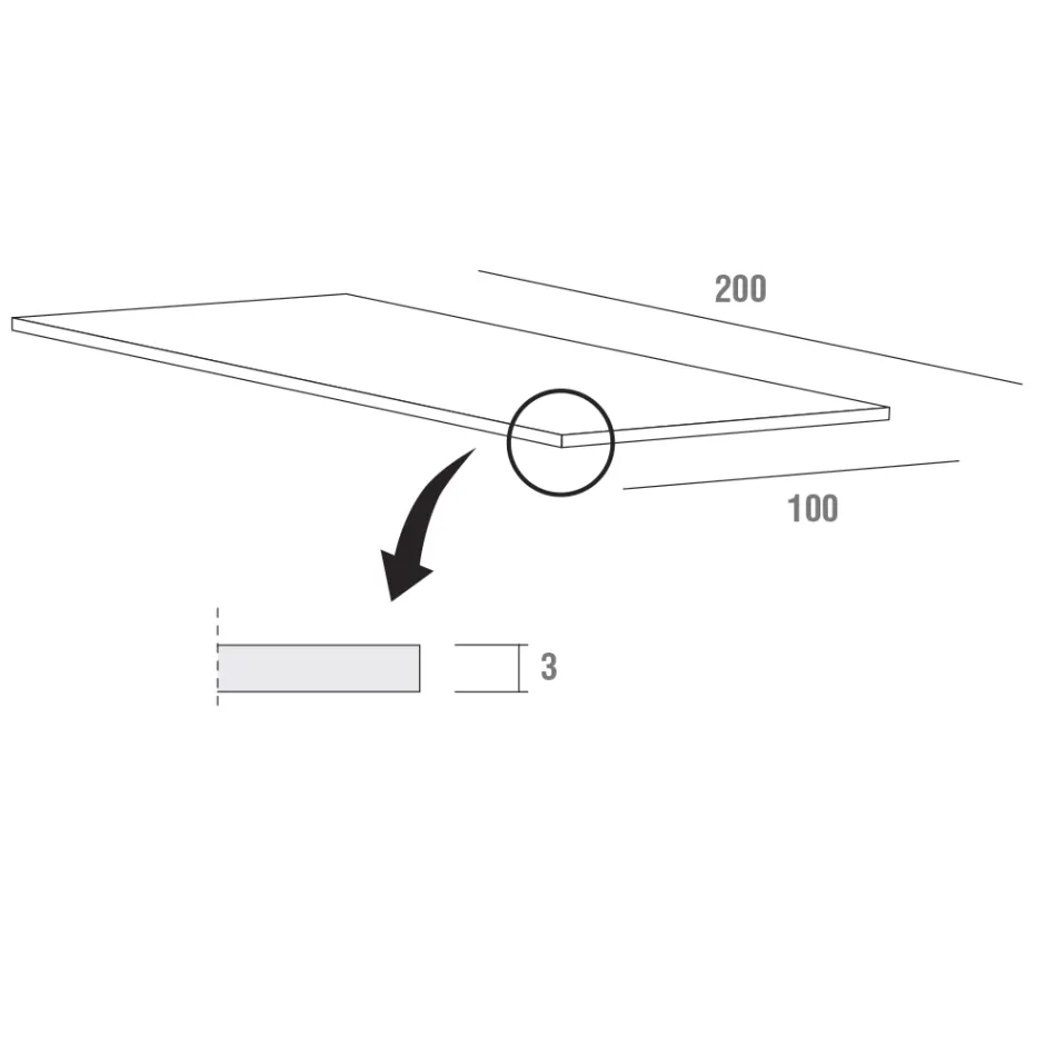 Stół do jadalni Hpl z metalową podstawą Made in Italy, Precious - Carlino Viadurini
