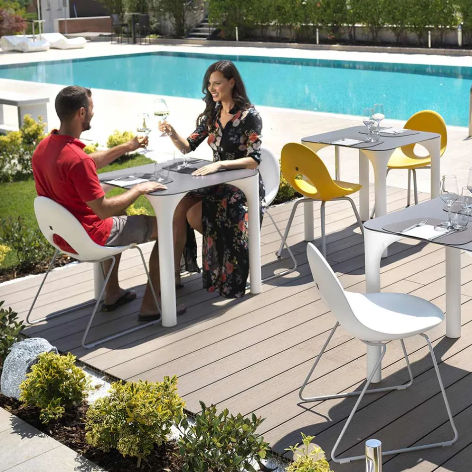 Stół do jadalni Hpl z polietylenowymi nogami Made in Italy - Glen Viadurini