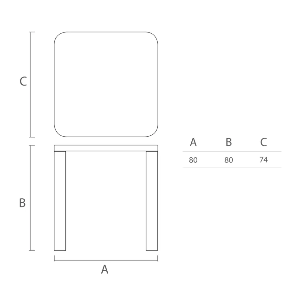 Stół do jadalni Hpl z polietylenowymi nogami Made in Italy - Glen Viadurini