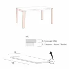 Stół do jadalni z efektem marmuru Hpl i lakierowanym metalem Made in Italy - Jupiter Viadurini