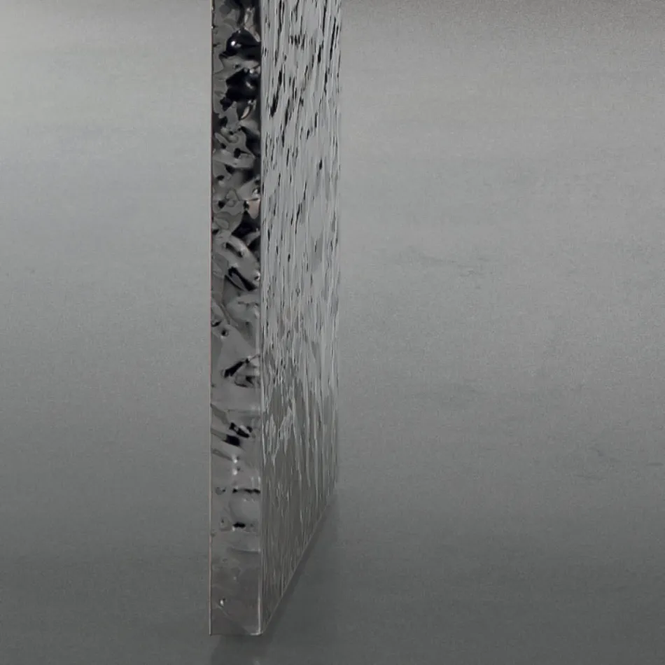 Stół do jadalni z forniru i kutej stali Made in Italy - Strappo Viadurini