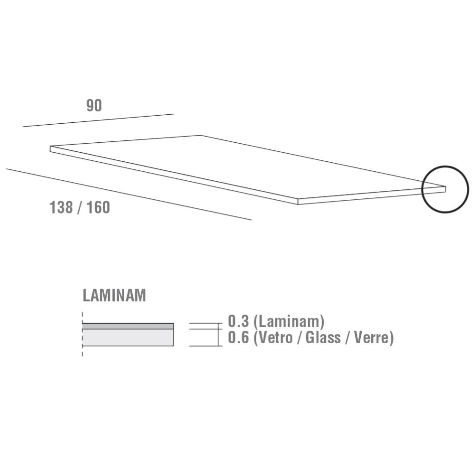Stół do jadalni z laminatu o konstrukcji aluminiowej Wyprodukowano we Włoszech - Bawaria Viadurini