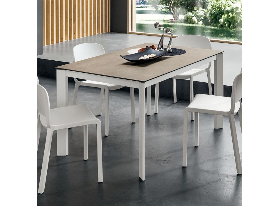 Stół do jadalni z laminatu o konstrukcji aluminiowej Wyprodukowano we Włoszech - Bawaria Viadurini