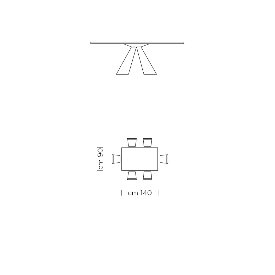 Stół do jadalni z laminatu HPL i wysokiej jakości stali włoskiej - dalmatyńskiej Viadurini