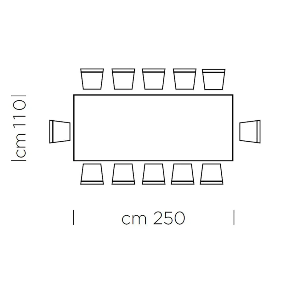 Stół do jadalni z laminatu HPL i szlachetnej stali włoskiej - Settimmio Viadurini
