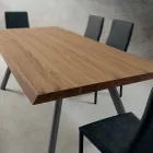 Stół do jadalni z drewna i aluminium Made in Italy, Precious - Lingotto Viadurini
