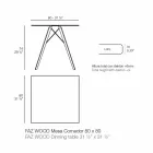 Stół do jadalni Square Design z drewna i Hpl, 4 sztuki - Faz Wood firmy Vondom Viadurini