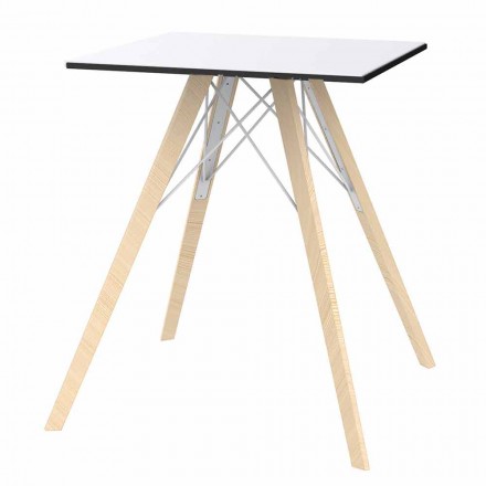 Stół do jadalni Square Design z drewna i Hpl, 4 sztuki - Faz Wood firmy Vondom Viadurini