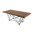 Stół do jadalni z fornirowanego drewna i stali Made in Italy - Ezzellino Viadurini