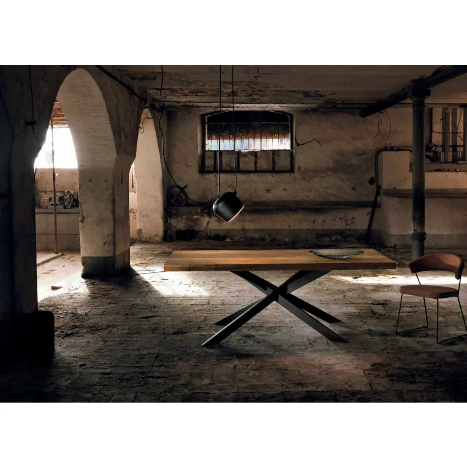 Nowoczesny stół z litego drewna wykonany we Włoszech Oncino Viadurini