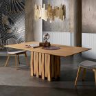 Drewniany stół do jadalni Mdf wykonany we Włoszech, Egisto Viadurini