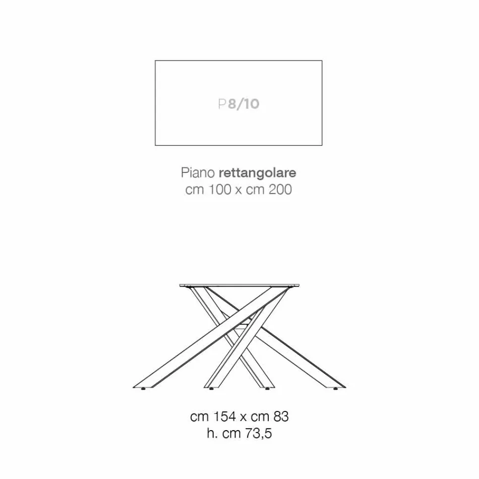 Stół z drewna MDF i nowoczesnego metalu wykonany we Włoszech, Dionigi Viadurini